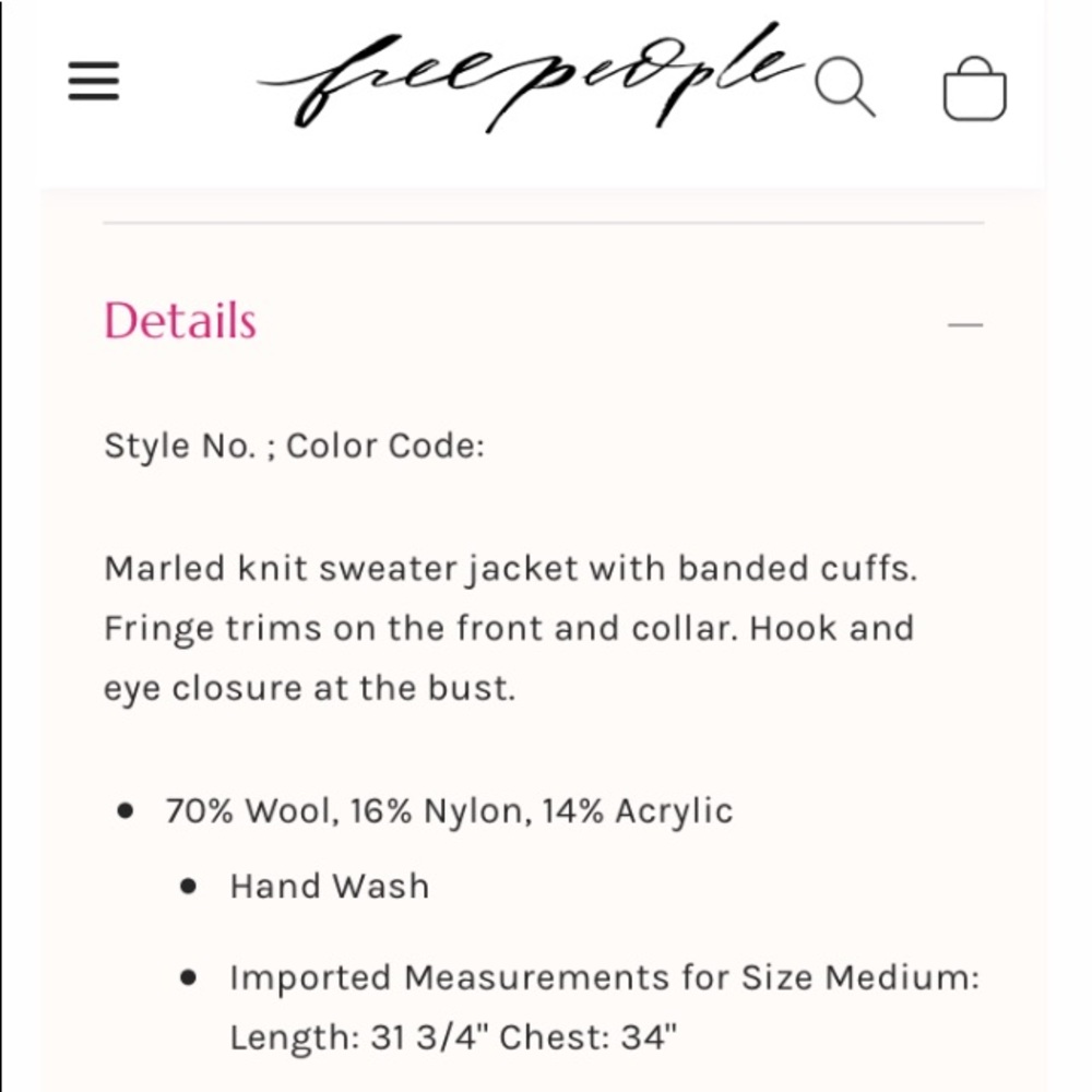 Free People Marled Striped Wool Fringe Cardigan - Picture 6 of 7